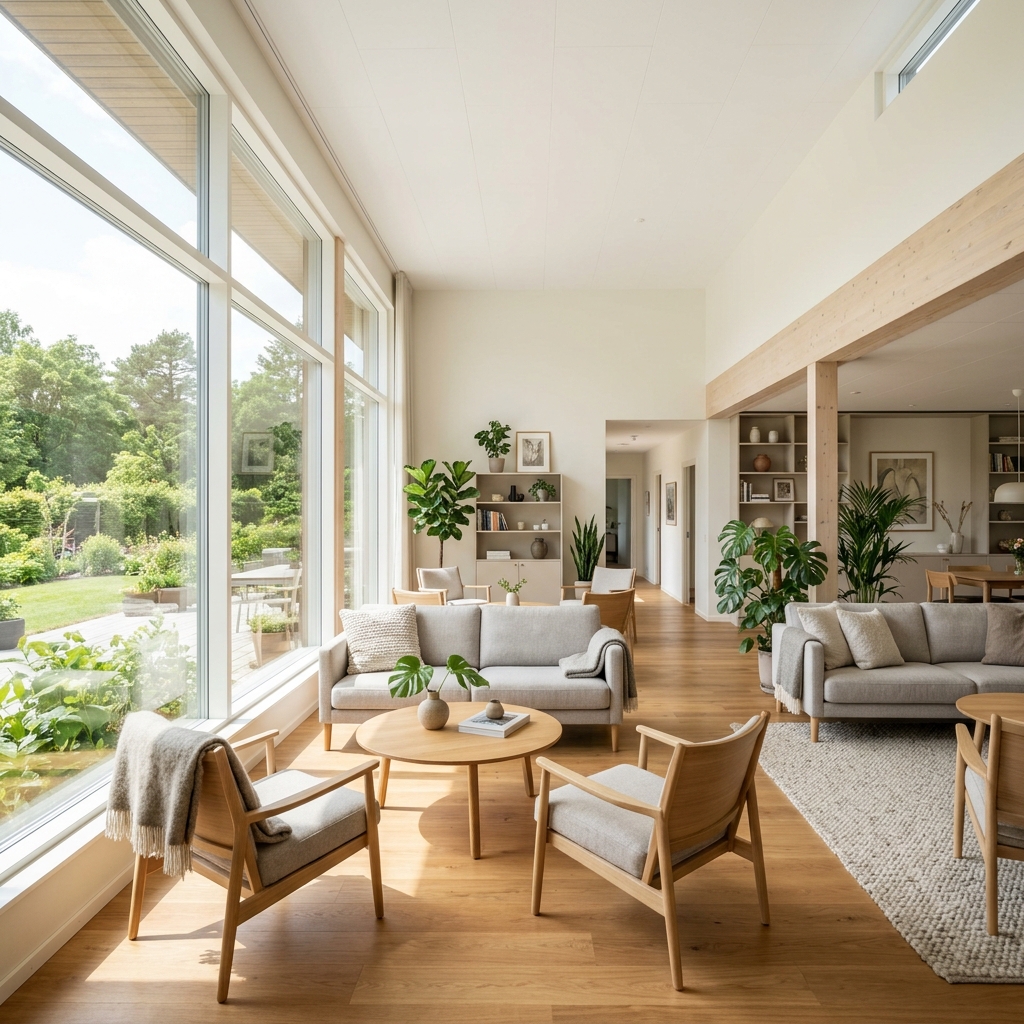 Care partner and resident in a calm, purposeful interaction